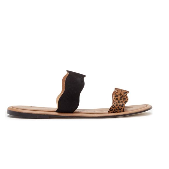 NIB Joules Aimee Snakeskin Embossed Leather Slide Sandal - Size 5 - Ocelot - Picture 3 of 5